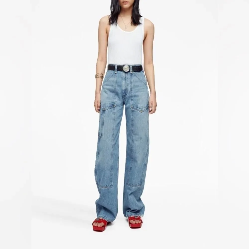 New Re/Done Redone Super High Workwear Jeans 26 Wasted Indigo